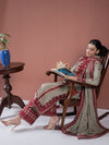 Lawn 3PC Embroidered Shirt with Organza Embroidered Dupatta-1211