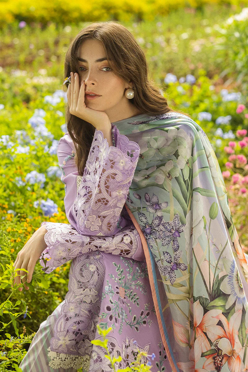 Lawn-3PC Embroidered Shirt with Digital Printed Jacquard Dupatta-1416