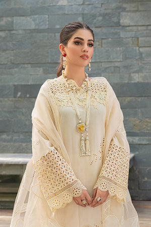 Dhanak-3PC Embroidered Shirt with Organza Embroidered Dupatta- 3170