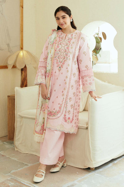 Dhanak-3PC Embroidered Shirt with Digital Printed Wool Shawl-3193