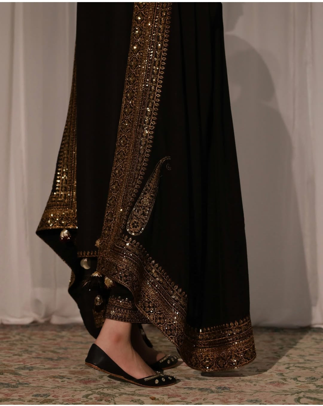 Dhanak-3PC Embroidered Shirt with Organza Sequins Embroidered Dupatta- 3373