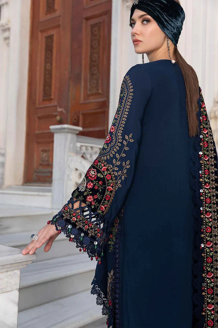 Dhanak 3PC Embroidered Shirt with Dhanak Embroidered Dupatta-3384