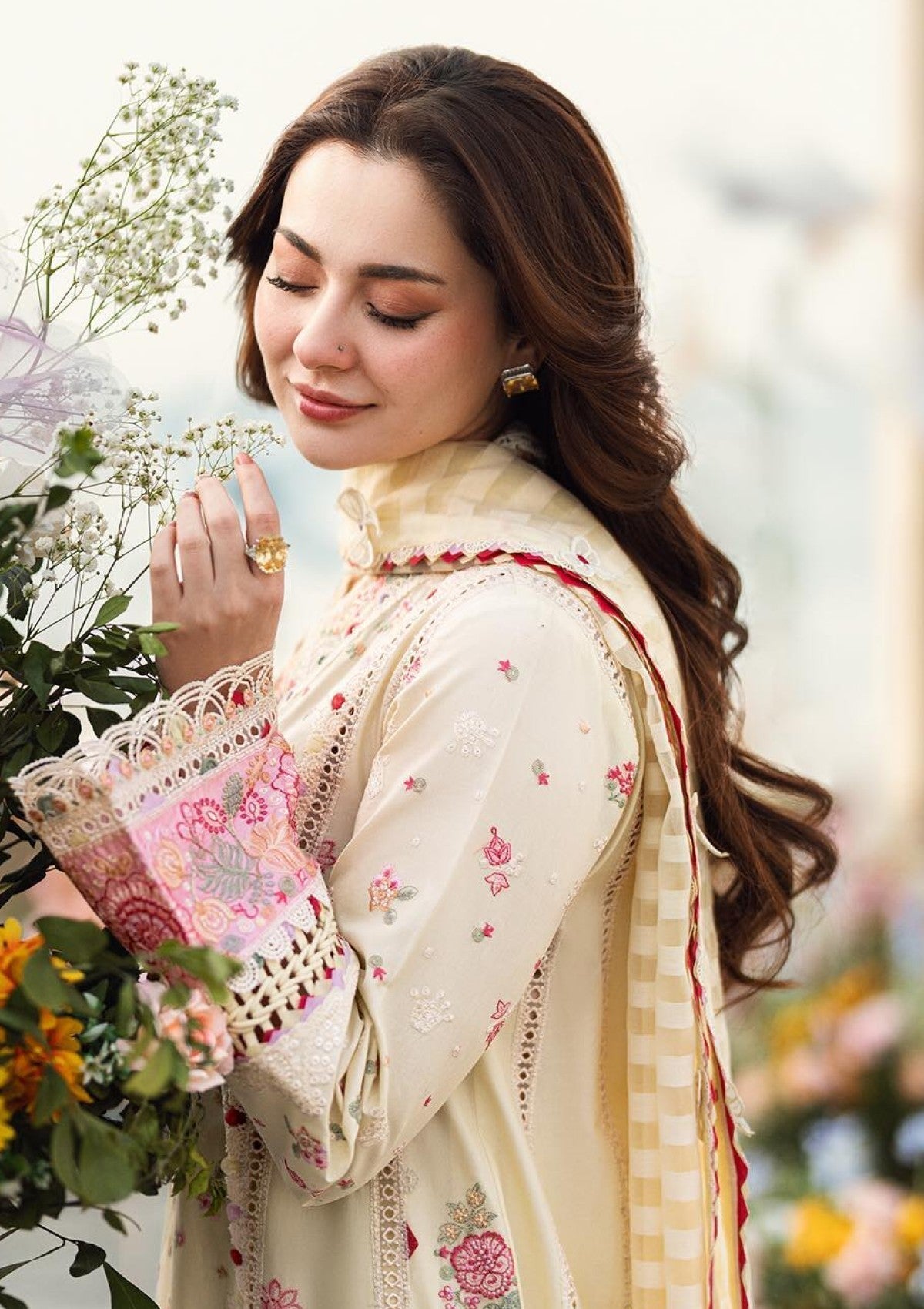 Lawn-3PC Embroidered Shirt with Organza Embroidered Dupatta-1273